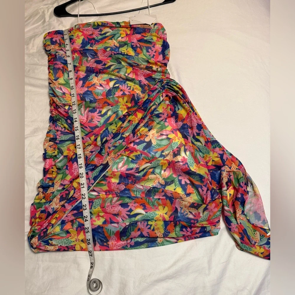 Amanda Uprichard Anja Strapless Ruched Mini Dress Paradiso Large NWT - Picture 11 of 14